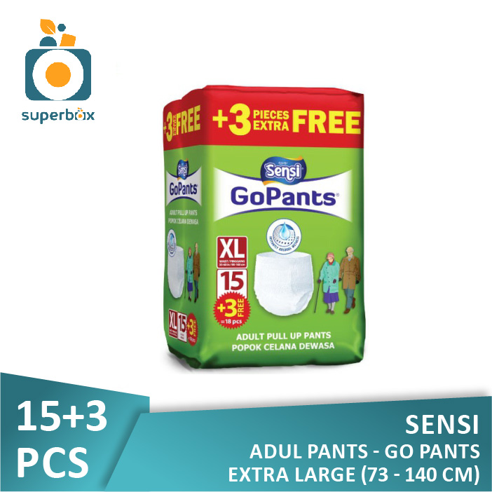 Sensi Gopants XL15 3 Popok Celana Dewasa Go Pants Superbox